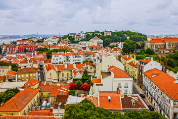 Fototapeta na wymiar Lisboa panoramic view old town architecture