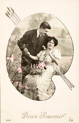 Carte postale ancienne / Doux souvenir