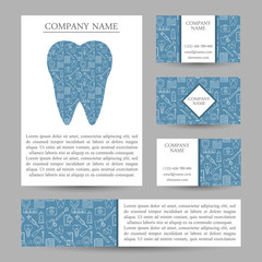 Vector set business card templates dental clinic. Dental busines card.