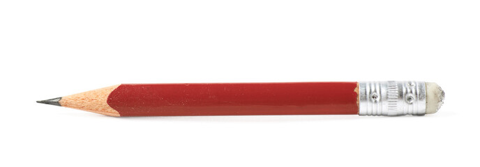 Well worn red pencil isolated
