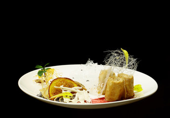 Rolled pancakes with poppy seed