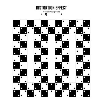 Optical Illusion. Vector 3d Art. Distortion Dynamic Effect. Geometric Magic Background.