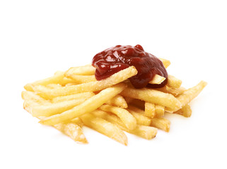 Pile of a french fries isolated