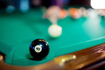 billiard balls on the table