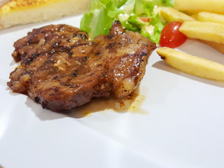 Pork steak with black pepper