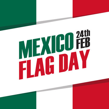Mexico Flag Day holiday banner. 24th february. Vector Illustration.