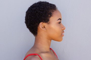 Profile beautiful young african american woman