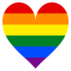 Rainbow Flag in Heart Shape