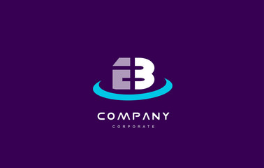 b company logo cyan magenta letter alphabet design template