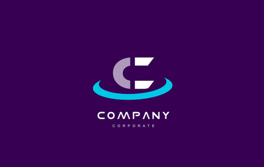 c company logo cyan magenta letter alphabet design template