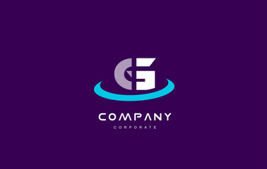 g company logo cyan magenta letter alphabet design template