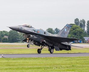 F-16 Demo Team 'Zeus' taking off in the spare