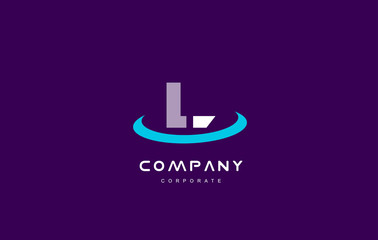 l company logo cyan magenta letter alphabet design template
