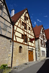 Fototapeta na wymiar View in the historical town of Rothenburg on the Tauber, Bavaria, region Middle Franconia, Germany