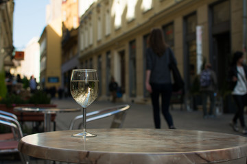 Relax and rest in center city of a glass of wine Bratislava Europe Slovakia