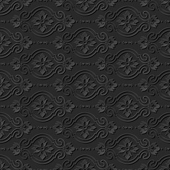 3D paper art pattern curve cross oval flower