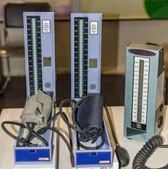 Two blood pressure monitor devices