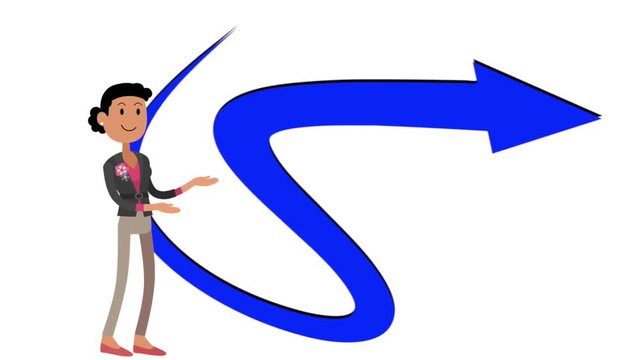 femme fl&egrave;che bleue