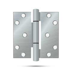 Door Hinge Vector. Classic And Industrial Ironmongery Isolated On White Background. Simple Entry Door Metal Hinge Icon. Stainless Steel. Stock Illustration