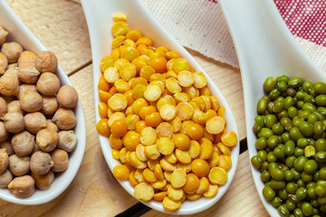 Group of colorful various beans