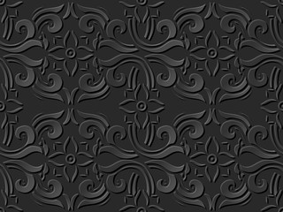 3D paper art pattern curve cross spiral flower