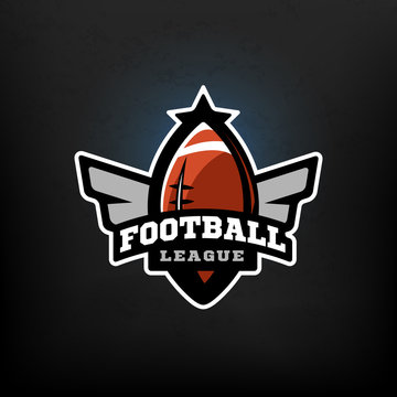 American football, sports logo.