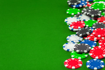 poker chips on the table