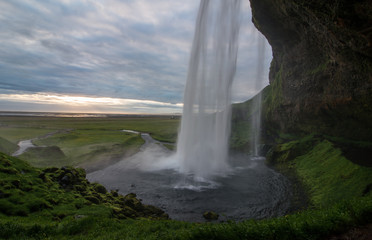 Scenic icelandic waterfall