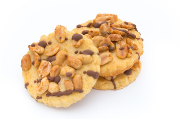 Cookies nuts on the  isolated on white background.