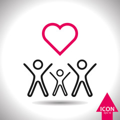 Family with heart. Vector, illustration, eps10.