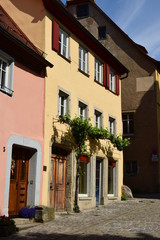 Obraz premium View in the historical town of Rothenburg on the Tauber, Bavaria, region Middle Franconia, Germany