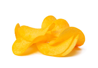 potato chips isolated on white background