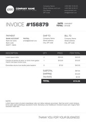 Invoice template - black and white version