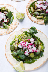 Tortilla wrap bread with vegetables