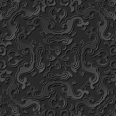 3D paper art pattern spiral wave cross flower