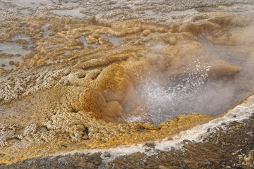 Hot spring and geothermical features in Upper Old Faithful Basin
