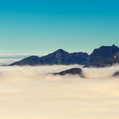 beautiful cloudscape above the mountains, Madeira Island, Portugal