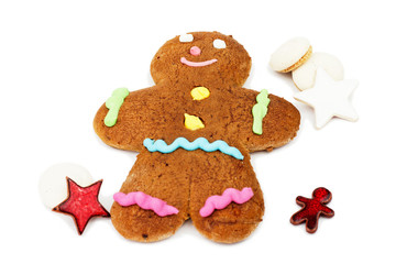 gingerbread cookie and Anise Macaroons isolated ob white