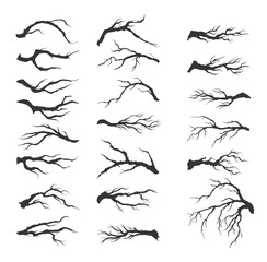 vector set dry tree branches