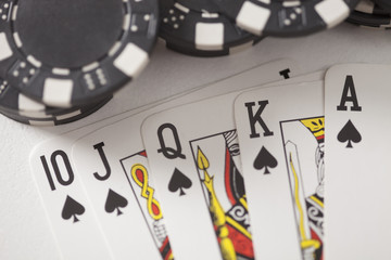 Gambling chip,Playing cards and poker