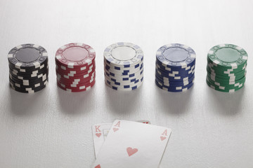 Gambling chip,Playing cards and poker
