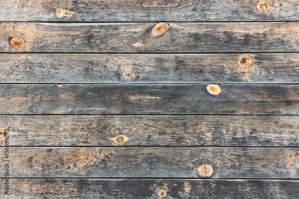 Wall mural background of old wooden planks