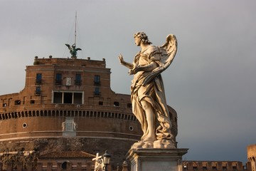 ANGEL STATUE AT SANT ANGELO BRIDGE, ROME, ITALY