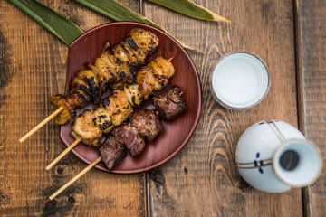 日本酒と焼き鳥