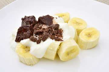 Chocolate and banana yogurt