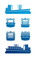 Obraz premium Vector of cargo ship isolated on white background.