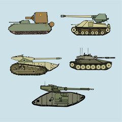 Tanks image design set 