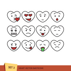 Set of heart emoticons