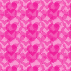 Fototapeta na wymiar hearts pink seamless gentle spikes