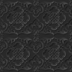 3D paper art pattern botanic curve spiral flower